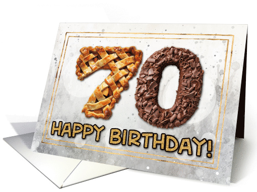 70 Years Old Happy Birthday Cake card (1831170)