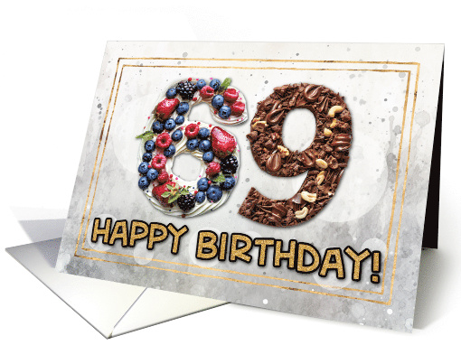 69 Years Old Happy Birthday Cake card (1831176)