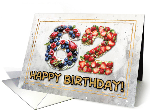 62 Years Old Happy Birthday Cake card (1831184)