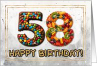 58 Years Old Happy Birthday Cake card