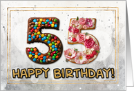 55 Years Old Happy Birthday Cake card