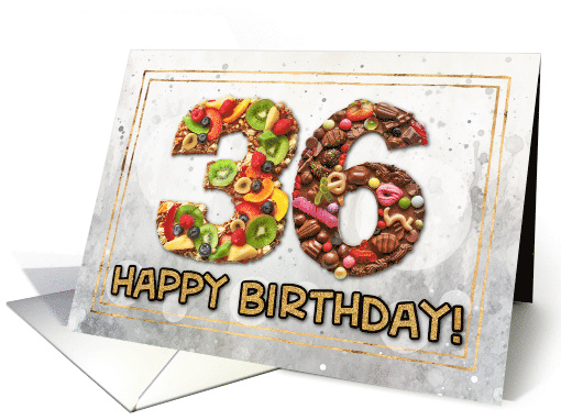 36 Years Old Happy Birthday Cake card (1831244)