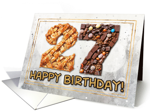 27 Years Old Happy Birthday Cake card (1831260)