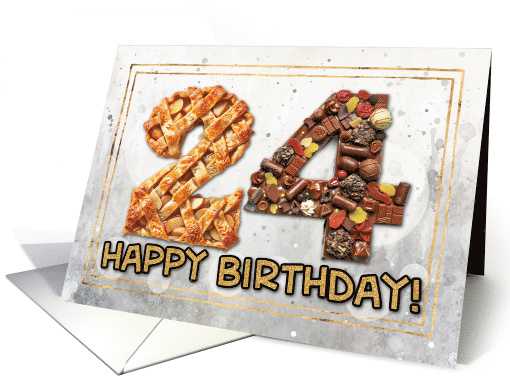 24 Years Old Happy Birthday Cake card (1831266)