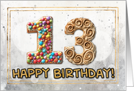 13 Years Old Happy Birthday Cake card
