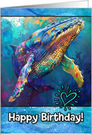 Happy Birthday LGBTQIA Rainbow Humpback Whale card