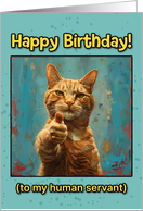 Happy Birthday from Thumbs Up Ginger Cat card