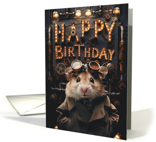 Happy Birthday Steampunk Hamster card (1831436)