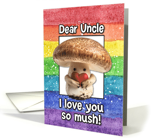 Uncle Happy Pride LGBTQIA Rainbow Mushroom card (1831496)