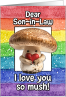 Son in Law Happy Pride LGBTQIA Rainbow Mushroom card