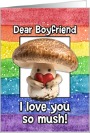 Boyfriend Happy Pride LGBTQIA Rainbow Mushroom card