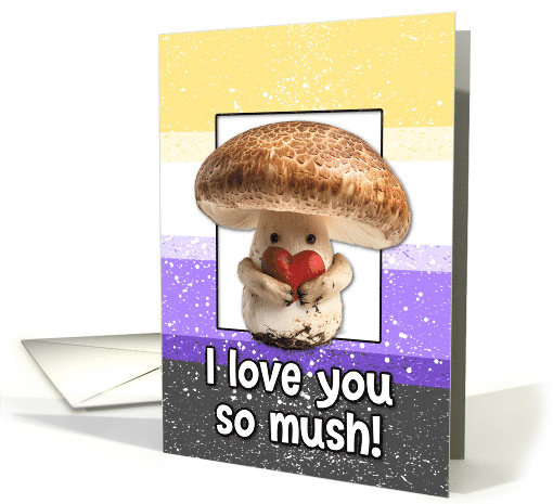Happy Pride LGBTQIA Nonbinary Mushroom card (1831560)