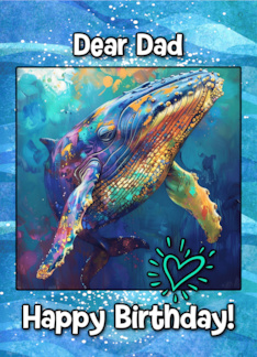 Dad Happy Birthday LGBTQIA Rainbow Humpback Whale
