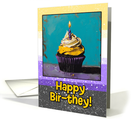 Happy Birthday LGBTQIA Nonbinary Cupcake card (1831628)
