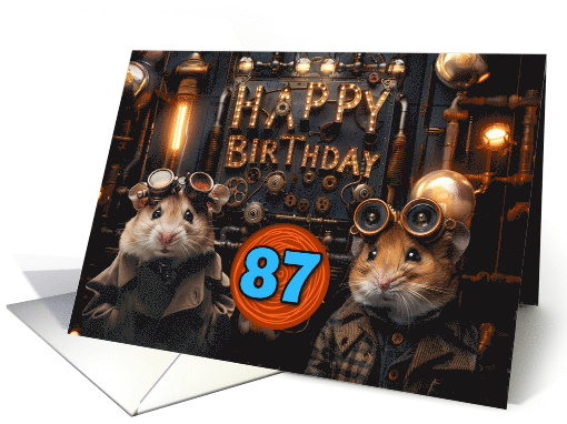 87 Years Old Happy Birthday Steampunk Hamsters card (1832050)