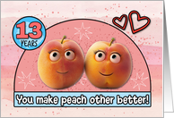 13 Year Wedding Anniversary Pair of Peaches card