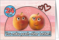 24 Year Wedding Anniversary Pair of Peaches card