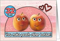 32 Year Wedding Anniversary Pair of Peaches card