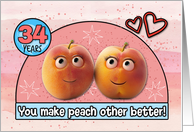 34 Year Wedding Anniversary Pair of Peaches card