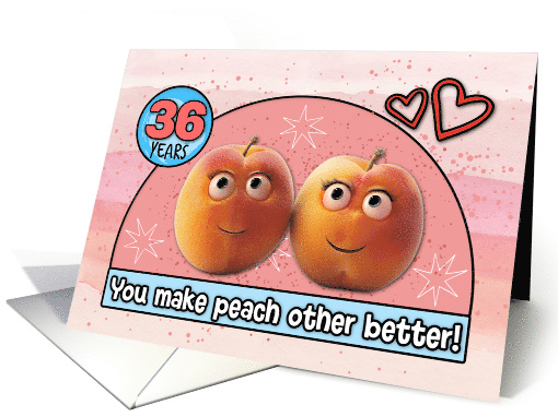 36 Year Wedding Anniversary Pair of Peaches card (1832216)