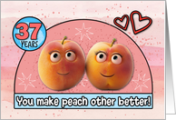 37 Year Wedding Anniversary Pair of Peaches card