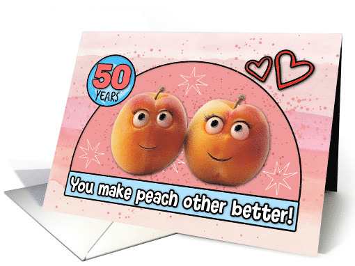50 Year Wedding Anniversary Pair of Peaches card (1832264)