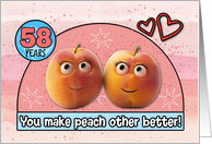 58 Year Wedding Anniversary Pair of Peaches card