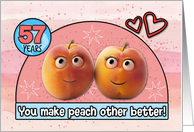 57 Year Wedding Anniversary Pair of Peaches card