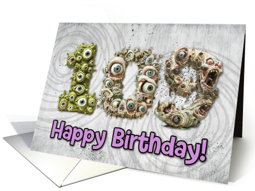 109 Years Old Happy Birthday Zombie Monsters card (1832488)