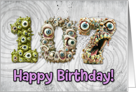 107 Years Old Happy Birthday Zombie Monsters card