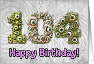 104 Years Old Happy Birthday Zombie Monsters card