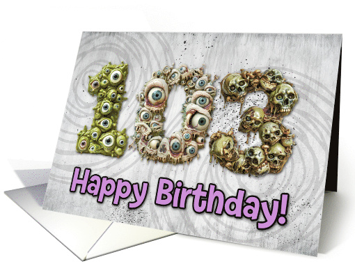 103 Years Old Happy Birthday Zombie Monsters card (1832500)