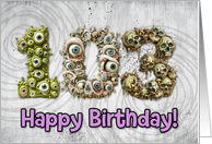 103 Years Old Happy Birthday Zombie Monsters card