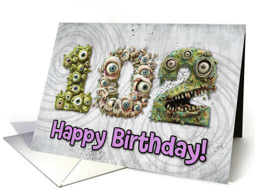 102 Years Old Happy Birthday Zombie Monsters card (1832502)