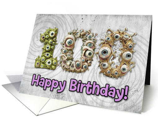 100 Years Old Happy Birthday Zombie Monsters card (1832506)