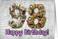 98 Years Old Happy Birthday Zombie Monsters card