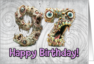 97 Years Old Happy Birthday Zombie Monsters card