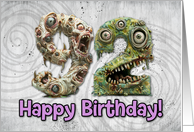 92 Years Old Happy Birthday Zombie Monsters card