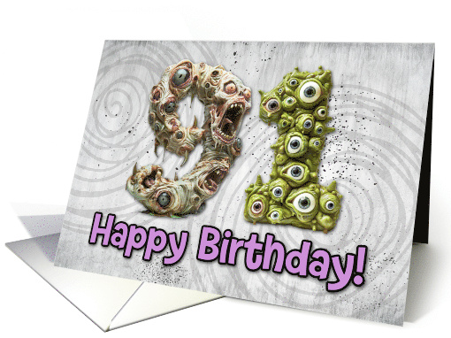 91 Years Old Happy Birthday Zombie Monsters card (1832526)