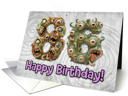 86 Years Old Happy Birthday Zombie Monsters card (1832536)