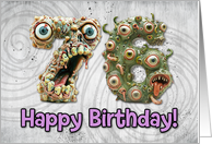 76 Years Old Happy Birthday Zombie Monsters card