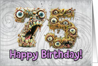 75 Years Old Happy Birthday Zombie Monsters card
