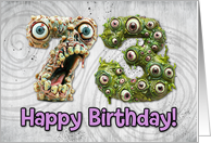 73 Years Old Happy Birthday Zombie Monsters card