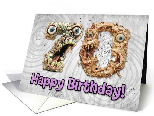 70 Years Old Happy Birthday Zombie Monsters card (1832572)