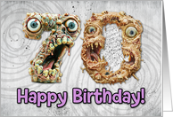 70 Years Old Happy Birthday Zombie Monsters card