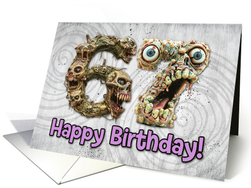 67 Years Old Happy Birthday Zombie Monsters card (1832578)