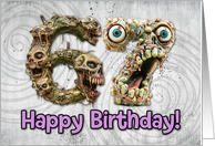 67 Years Old Happy Birthday Zombie Monsters card