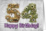 54 Years Old Happy Birthday Zombie Monsters card