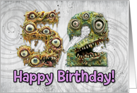 52 Years Old Happy Birthday Zombie Monsters card