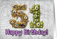 51 Years Old Happy Birthday Zombie Monsters card